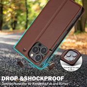 For iPhone 16 Pro LC.IMEEKE L1 Series Frosted Fine Texture PU Phone Case(Brown)