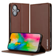 For iPhone 16 Plus LC.IMEEKE L1 Series Frosted Fine Texture PU Phone Case(Brown) - iPhone 16 Plus Cases by LC.IMEEKE | Online Shopping South Africa | PMC TechLife | Buy Now Pay Later Mobicred