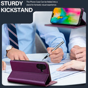 For iPhone 16 Plus LC.IMEEKE L1 Series Frosted Fine Texture PU Phone Case(Purple)