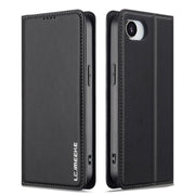 For iPhone 16e LC.IMEEKE L1 Series Frosted Fine Texture PU Phone Case(Black)
