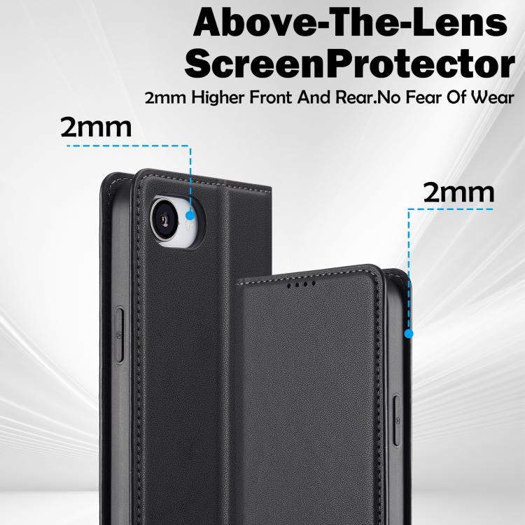 For iPhone 16e LC.IMEEKE L1 Series Frosted Fine Texture PU Phone Case(Black)