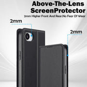 For iPhone 16e LC.IMEEKE L1 Series Frosted Fine Texture PU Phone Case(Black)