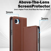 For iPhone 16e LC.IMEEKE L1 Series Frosted Fine Texture PU Phone Case(Brown)