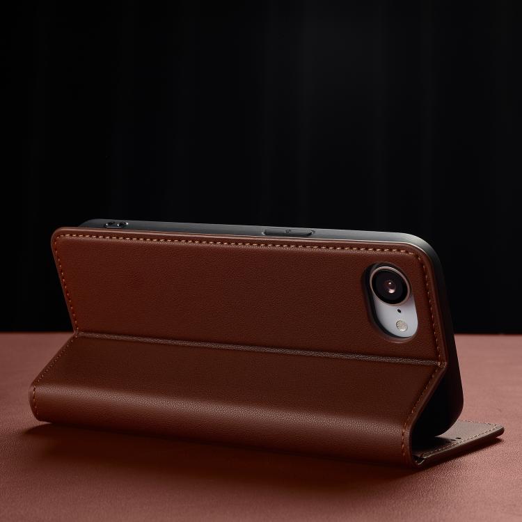 For iPhone 16e LC.IMEEKE L1 Series Frosted Fine Texture PU Phone Case(Brown)