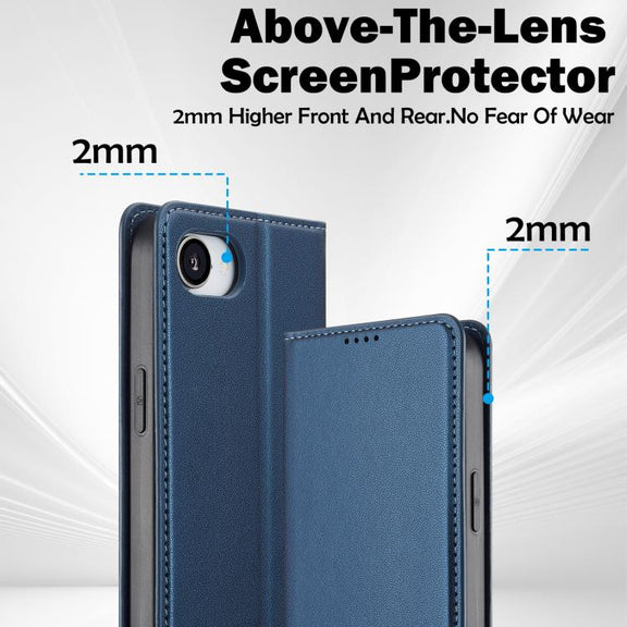 For iPhone 16e LC.IMEEKE L1 Series Frosted Fine Texture PU Phone Case(Blue)
