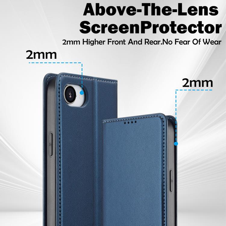 For iPhone 16e LC.IMEEKE L1 Series Frosted Fine Texture PU Phone Case(Blue)