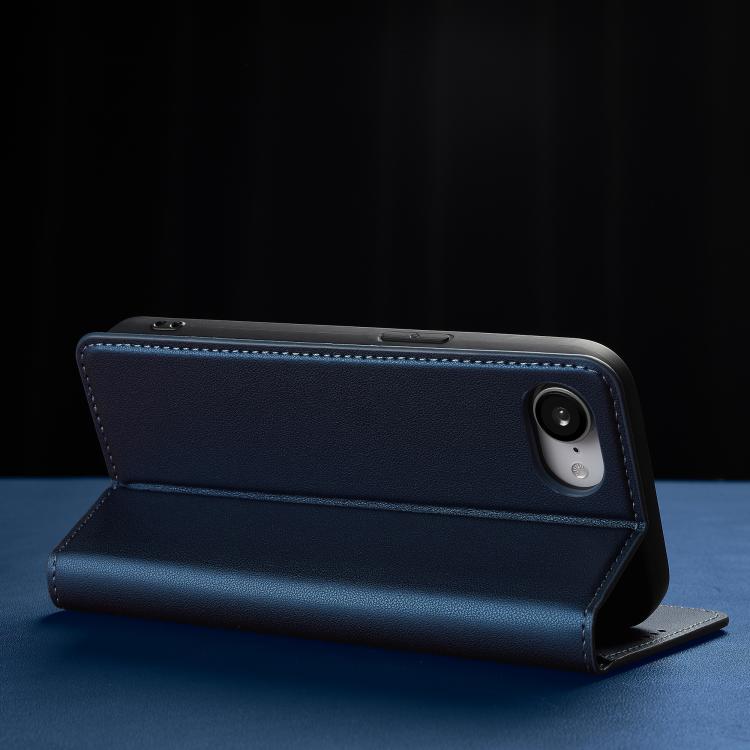 For iPhone 16e LC.IMEEKE L1 Series Frosted Fine Texture PU Phone Case(Blue)