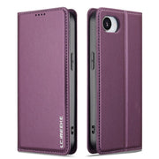 For iPhone 16e LC.IMEEKE L1 Series Frosted Fine Texture PU Phone Case(Purple)