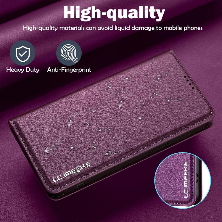 For iPhone 16e LC.IMEEKE L1 Series Frosted Fine Texture PU Phone Case(Purple)