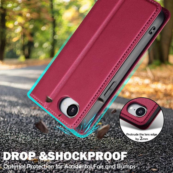 For iPhone 16e LC.IMEEKE L1 Series Frosted Fine Texture PU Phone Case(Red)