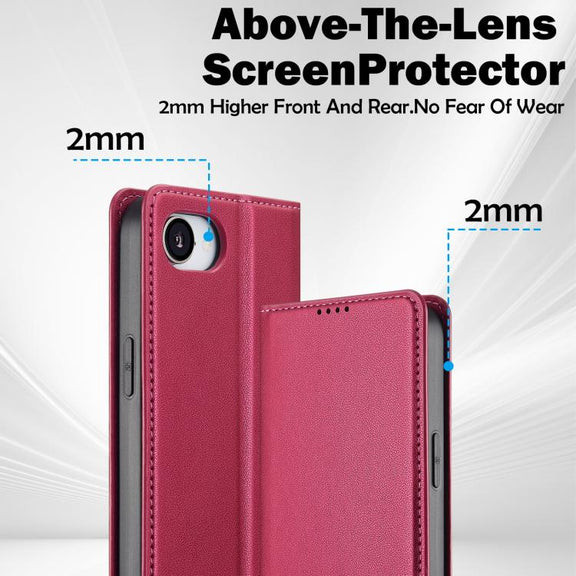 For iPhone 16e LC.IMEEKE L1 Series Frosted Fine Texture PU Phone Case(Red)