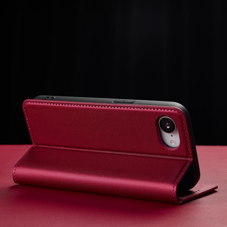 For iPhone 16e LC.IMEEKE L1 Series Frosted Fine Texture PU Phone Case(Red)