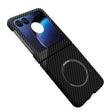 For Motorola Razr 50 Carbon Fiber Texture MagSafe Magnetic Phone Case(Black Silver) - Motorola Cases by PMC TechLife | Online Shopping South Africa | PMC TechLife | Buy Now Pay Later Mobicred
