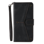 For iPhone 16 Pro Max Nail Skin Feel Stitching Calf Texture Leather Phone Case(Black)