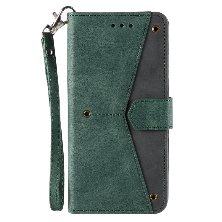 For iPhone 16 Plus Nail Skin Feel Stitching Calf Texture Leather Phone Case(Green)