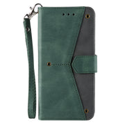For iPhone 16 Plus Nail Skin Feel Stitching Calf Texture Leather Phone Case(Green)