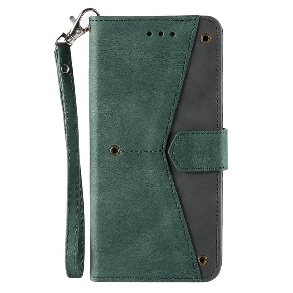 For iPhone 16 Plus Nail Skin Feel Stitching Calf Texture Leather Phone Case(Green)