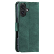 For iPhone 16 Plus Nail Skin Feel Stitching Calf Texture Leather Phone Case(Green)