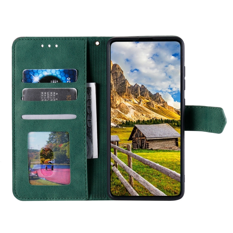 For iPhone 16 Plus Nail Skin Feel Stitching Calf Texture Leather Phone Case(Green)