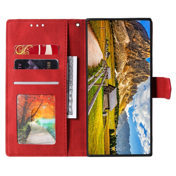 For iPhone 16 Nail Skin Feel Stitching Calf Texture Leather Phone Case(Red)