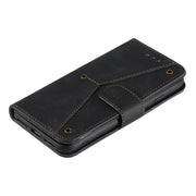 For iPhone 16e Nail Skin Feel Stitching Calf Texture Leather Phone Case(Black)
