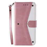 For iPhone 16e Nail Skin Feel Stitching Calf Texture Leather Phone Case(Rose Gold)