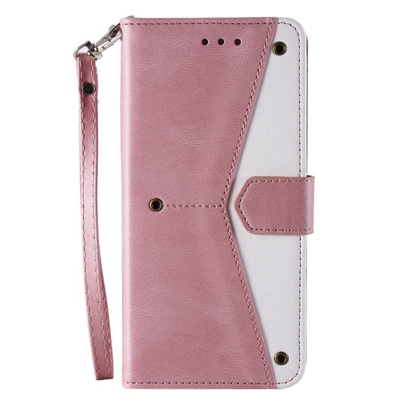 For iPhone 16e Nail Skin Feel Stitching Calf Texture Leather Phone Case(Rose Gold)