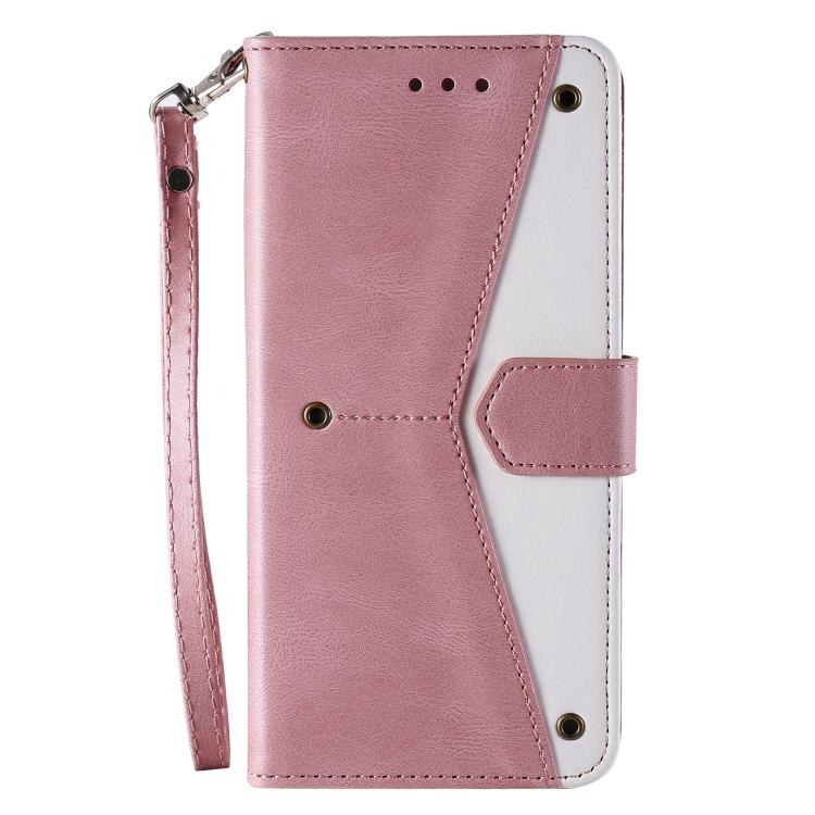 For iPhone 16e Nail Skin Feel Stitching Calf Texture Leather Phone Case(Rose Gold)