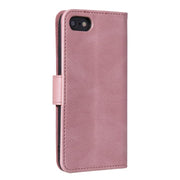 For iPhone 16e Nail Skin Feel Stitching Calf Texture Leather Phone Case(Rose Gold)