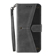 For iPhone 16e Nail Skin Feel Stitching Calf Texture Leather Phone Case(Grey)