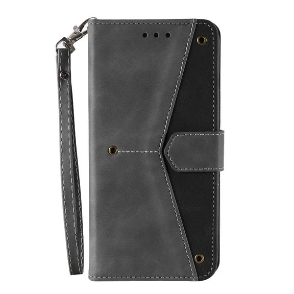 For iPhone 16e Nail Skin Feel Stitching Calf Texture Leather Phone Case(Grey)
