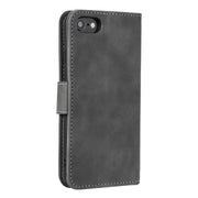 For iPhone 16e Nail Skin Feel Stitching Calf Texture Leather Phone Case(Grey)