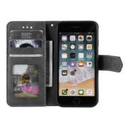 For iPhone 16e Nail Skin Feel Stitching Calf Texture Leather Phone Case(Grey)