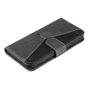For iPhone 16e Nail Skin Feel Stitching Calf Texture Leather Phone Case(Grey)