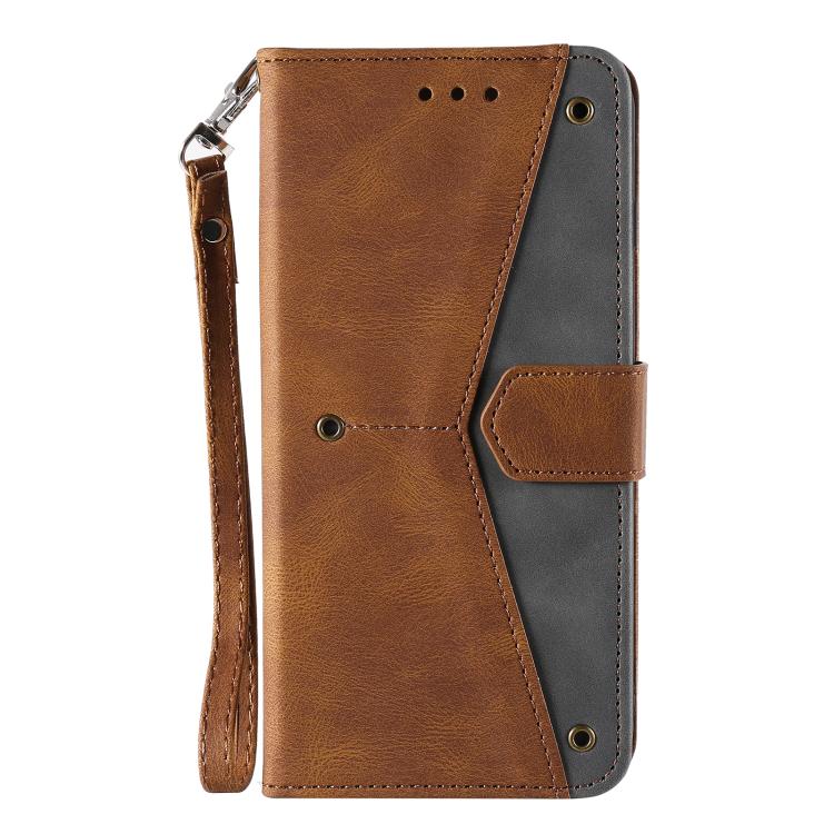 For iPhone 16e Nail Skin Feel Stitching Calf Texture Leather Phone Case(Brown)