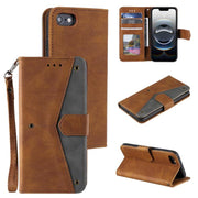 For iPhone 16e Nail Skin Feel Stitching Calf Texture Leather Phone Case(Brown)
