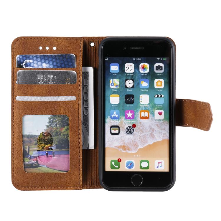 For iPhone 16e Nail Skin Feel Stitching Calf Texture Leather Phone Case(Brown)
