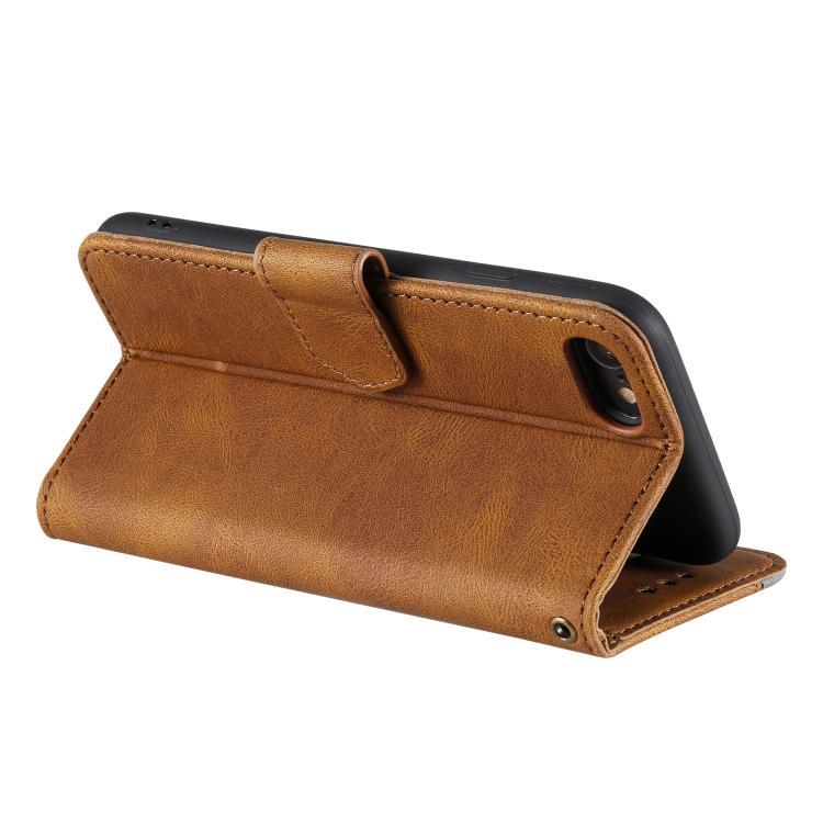 For iPhone 16e Nail Skin Feel Stitching Calf Texture Leather Phone Case(Brown)