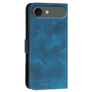 For iPhone 17 Air YX0080 Grid Butterfly Embossed Pattern Flip Leather Phone Case with Lanyard(Dark Blue)