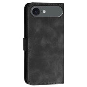 For iPhone 17 Air YX0080 Grid Butterfly Embossed Pattern Flip Leather Phone Case with Lanyard(Black)