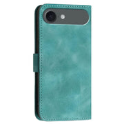 For iPhone 17 Air YX0080 Grid Butterfly Embossed Pattern Flip Leather Phone Case with Lanyard(Light Blue)