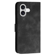 For iPhone 17 YX0080 Grid Butterfly Embossed Pattern Flip Leather Phone Case with Lanyard(Black)