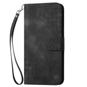 For iPhone 17 Pro Max YX0080 Grid Butterfly Embossed Pattern Flip Leather Phone Case with Lanyard(Black)