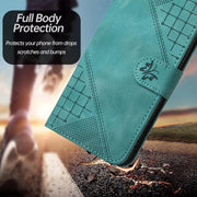 For iPhone 17 Pro Max YX0080 Grid Butterfly Embossed Pattern Flip Leather Phone Case with Lanyard(Light Blue)