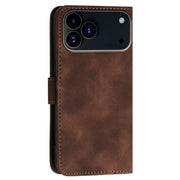 For iPhone 17 Pro YX0080 Grid Butterfly Embossed Pattern Flip Leather Phone Case with Lanyard(Coffee)