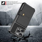 For iPhone 16 Pro Max Magnetic Wallet Card Bag Leather Phone Case(Black)