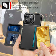 For iPhone 16 Pro Max Magnetic Wallet Card Bag Leather Phone Case(Black)