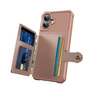For iPhone 16 Magnetic Wallet Card Bag Leather Phone Case(Rose Gold)