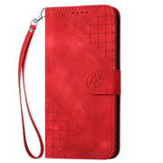 For Google Pixel 9 Pro XL YX0080 Grid Butterfly Embossed Pattern Flip Leather Phone Case with Lanyard(Red)