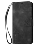For Google Pixel 9 / 9 Pro Grid Butterfly Embossed Pattern Leather Phone Case with Lanyard(Black)